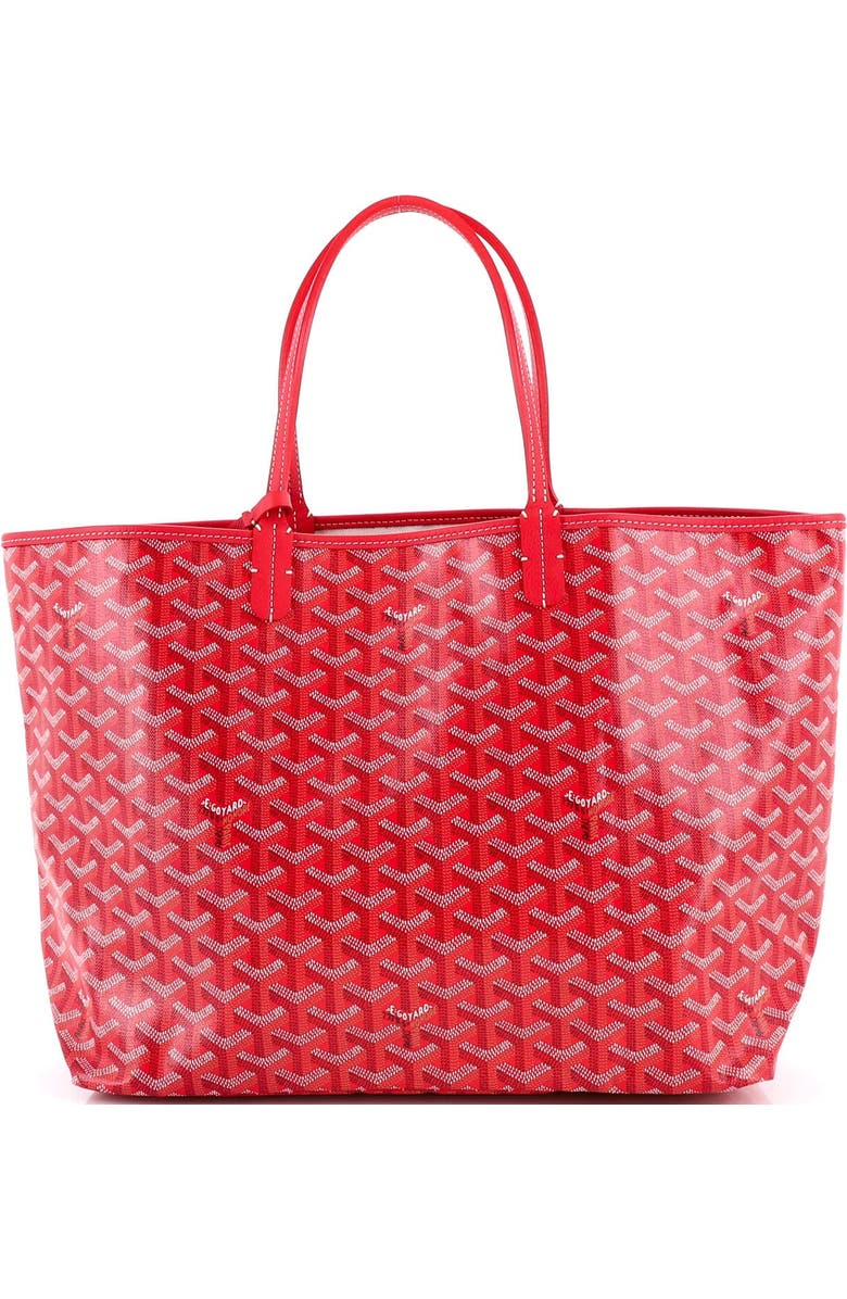 Pre-Owned Goyard Saint Louis Reversible Tote Coated Canvas and Printed Canvas PM, Main, color, Red