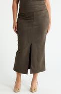 Renee C Faux Suede Midi Skirt