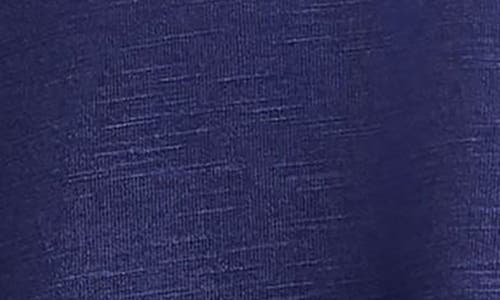 Jones New York Embroidered Split Neck Slubbed Tank In Pacific Navy