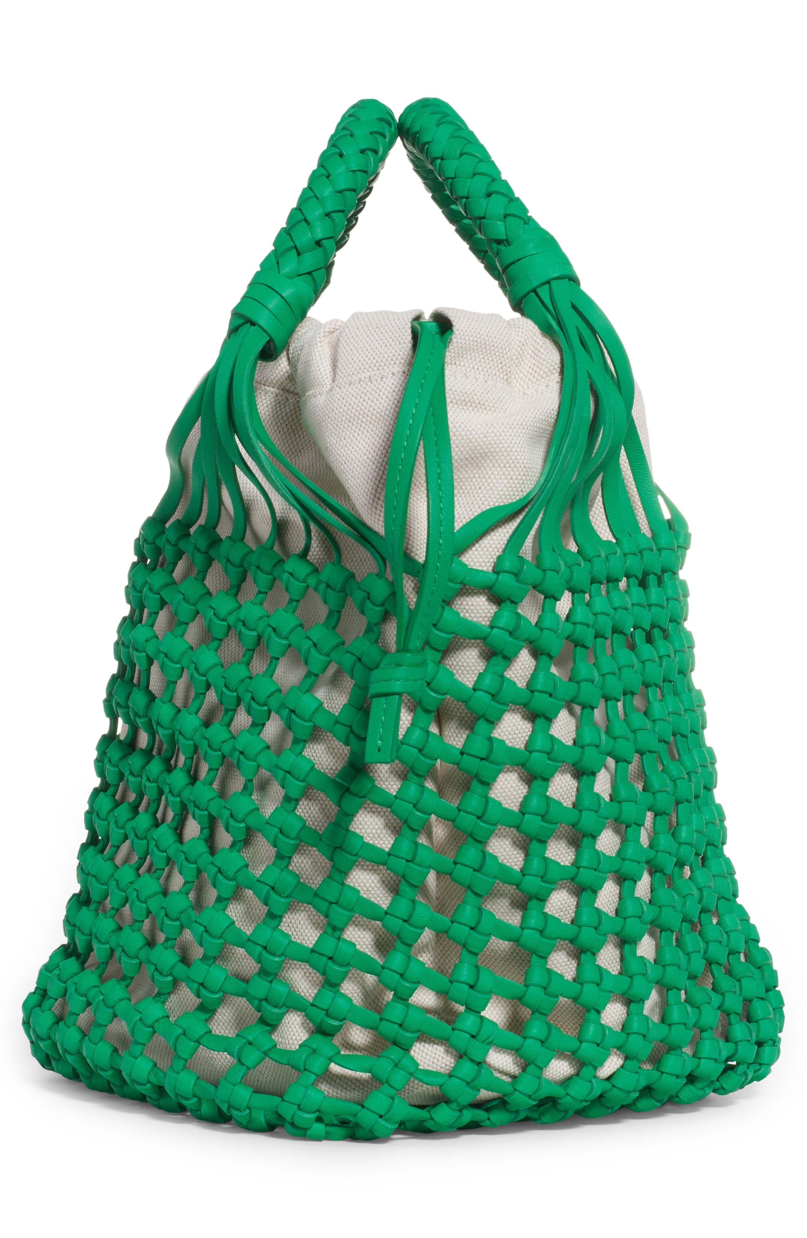 Bottega Veneta Intrecciato Macramé Leather Top Handle Bag, Alternate, color, 