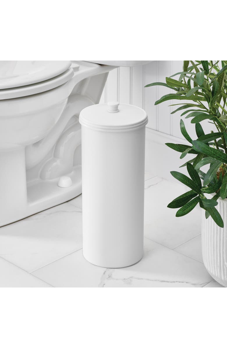 iDesign Freestanding Toilet Paper Canister, Set of 2, White, Made in USA, Alternate, color, White