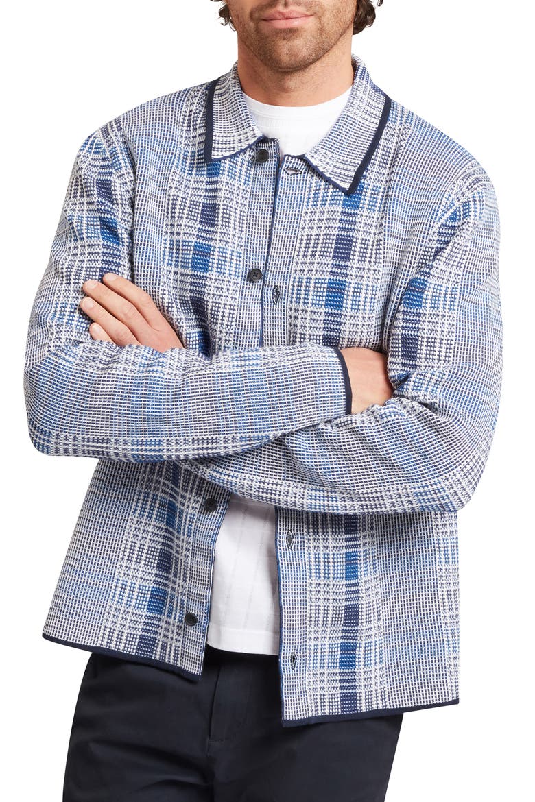 Mosens Check Button-Up Shirt, Main, color, BRT BLUE