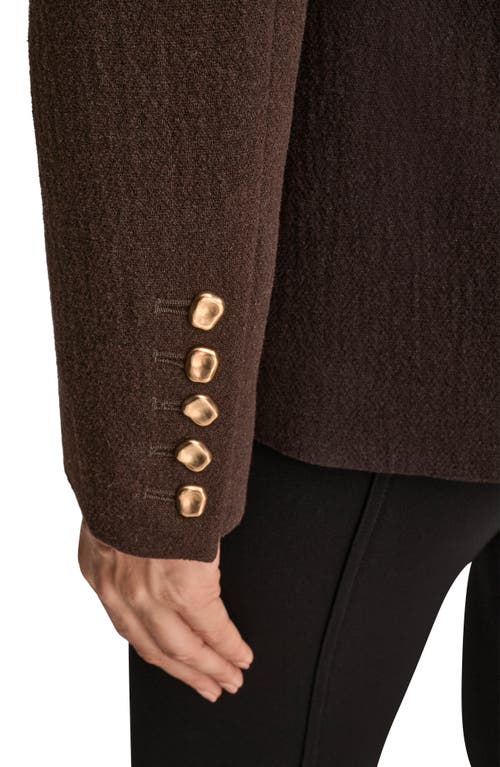 Donna Karan New York Double Breasted Wool Blend Blazer In Brown