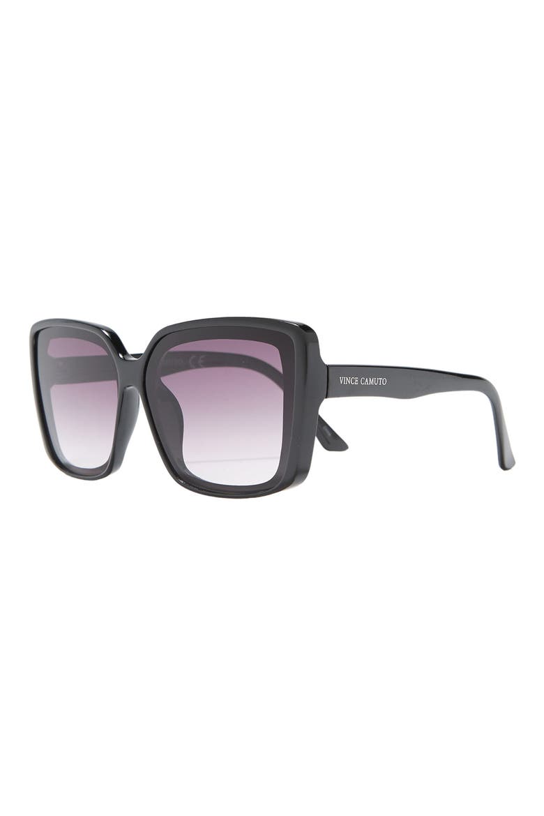 Double Frame 65mm Square Sunglasses, Alternate, color, BLACK