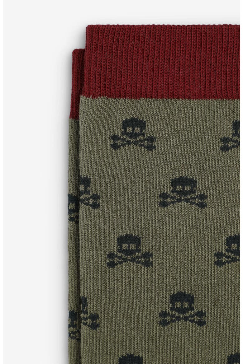 Skull Long Socks Kids, Alternate, color, Khaki