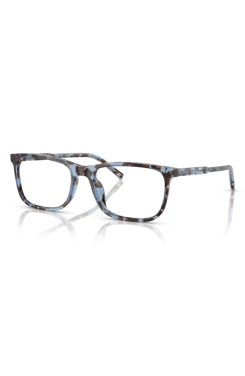 Dolce&Gabbana 53mm Rectangular Optical Glasses, Alternate, color, Havana Blue / Demo Lens