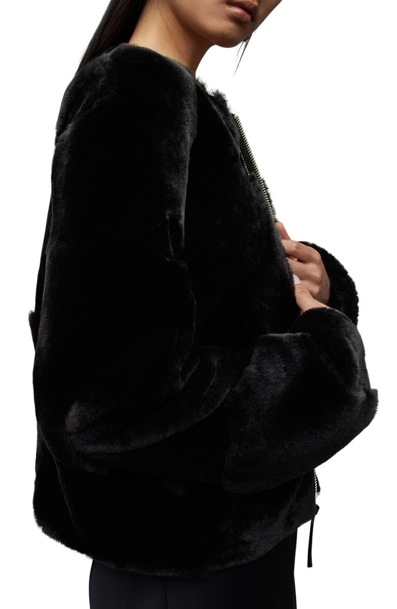 AllSaints Hania Relaxed Fit Genuine Shearling Jacket, Alternate, color,