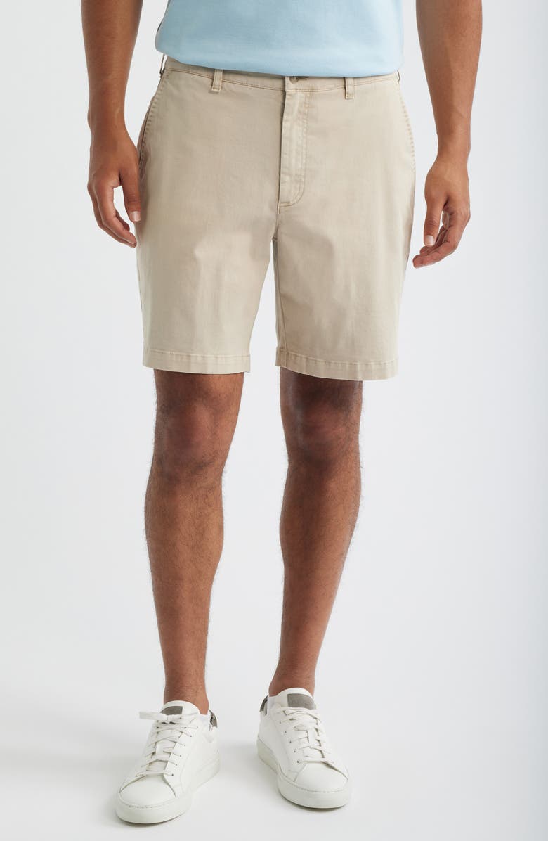 Peter Millar Coronado Flat Front Shorts, Main, color, Truffle