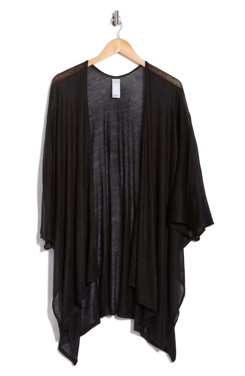 NORDSTROM RACK Stonewashed Lightweight Ruana, Alternate, color, Black