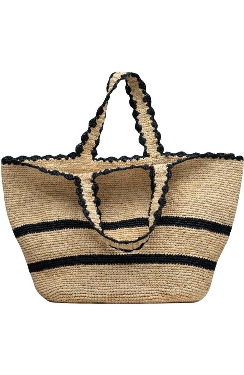 indego africa Odette Beach Tote, Main, color, Black