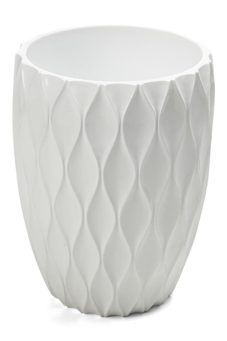 Wave Trash Can, Main, color, WHITE RESIN