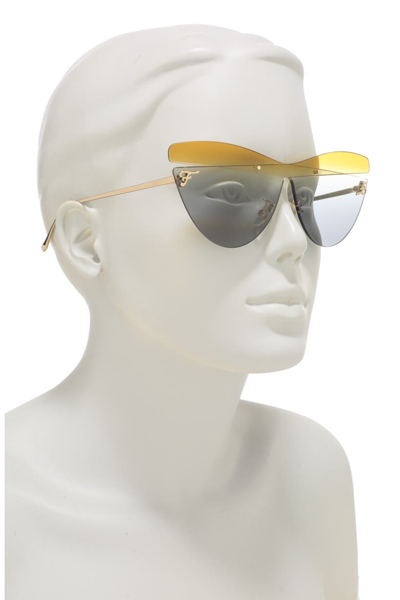 145mm Cat Eye Shield Sunglasses, Alternate, color, SILVER