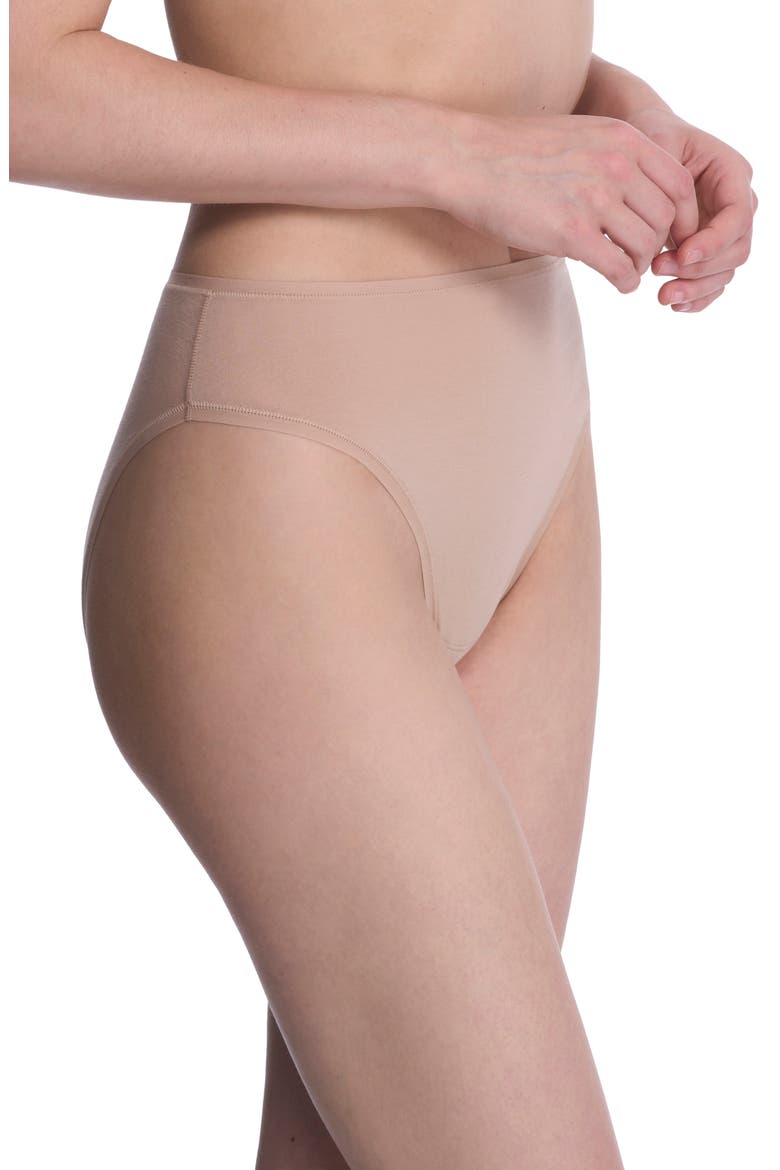 Bliss Bare Cotton High Cut Briefs, Alternate, color, CAFE