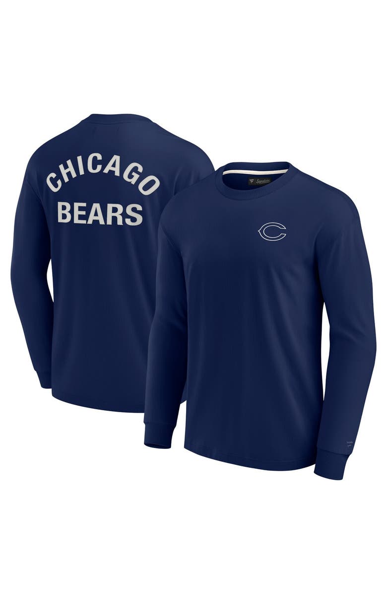 Fanatics Signature Unisex Fanatics Signature Navy Chicago Bears Elements Super Soft Long Sleeve T-Shirt, Main, color,