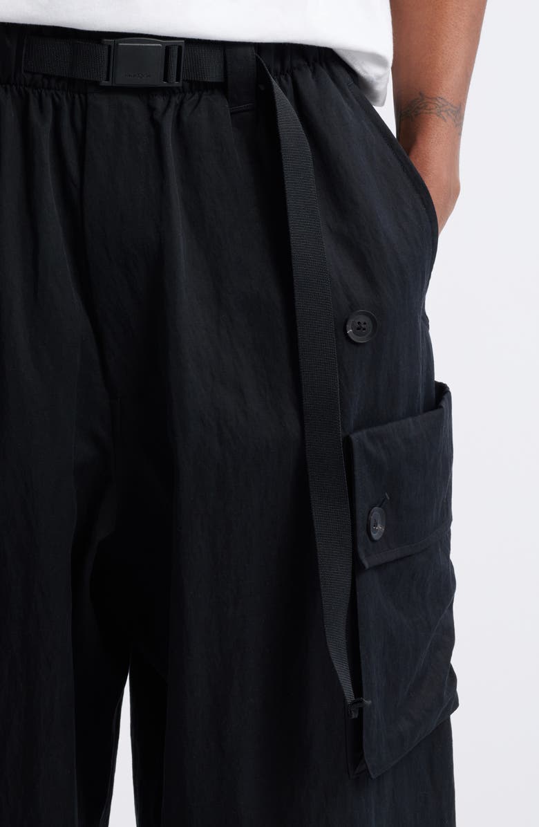 Y-3 Belted Washed Twill Cargo Pants, Alternate, color, 