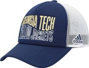 adidas Men's adidas Navy/White Georgia Tech Yellow Jackets Wave Foam Trucker Snapback Hat