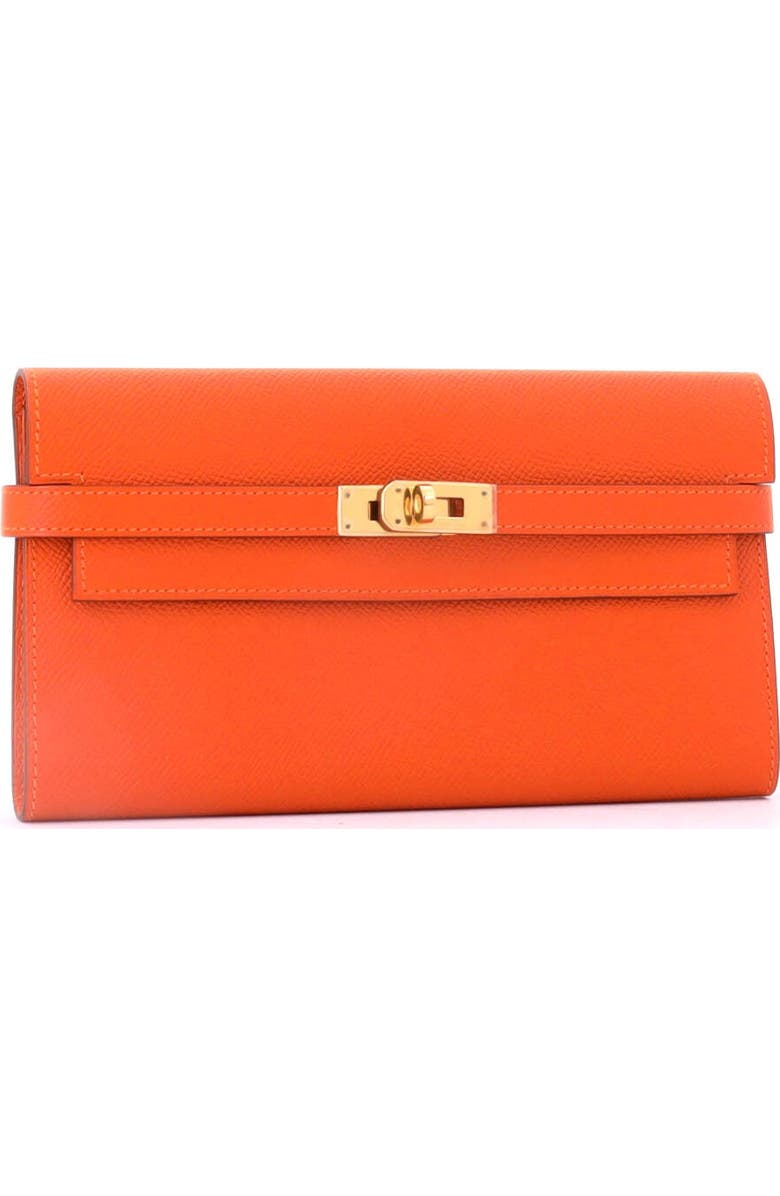 Pre-Owned Hermes Kelly Wallet Epsom Long, Alternate, color, Feu