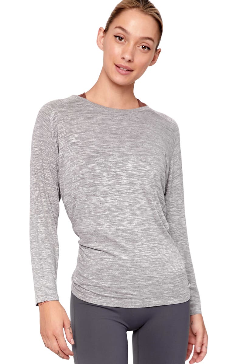 Rebody Active Kim Long Sleeve Top, Main, color, Heather Grey