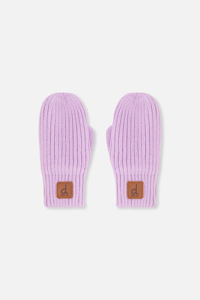 Knit Lined Ribbed Cuff Mittens, Main, color, Lavender