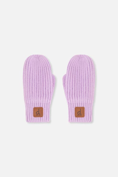 Knit Lined Ribbed Cuff Mittens