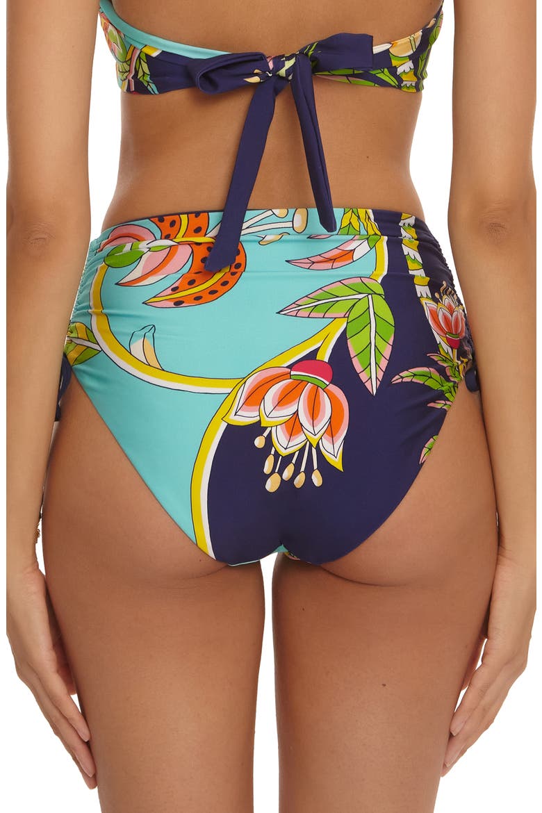 Flamingo High Waist Bikini Bottoms, Alternate, color, BLUE MUTLI