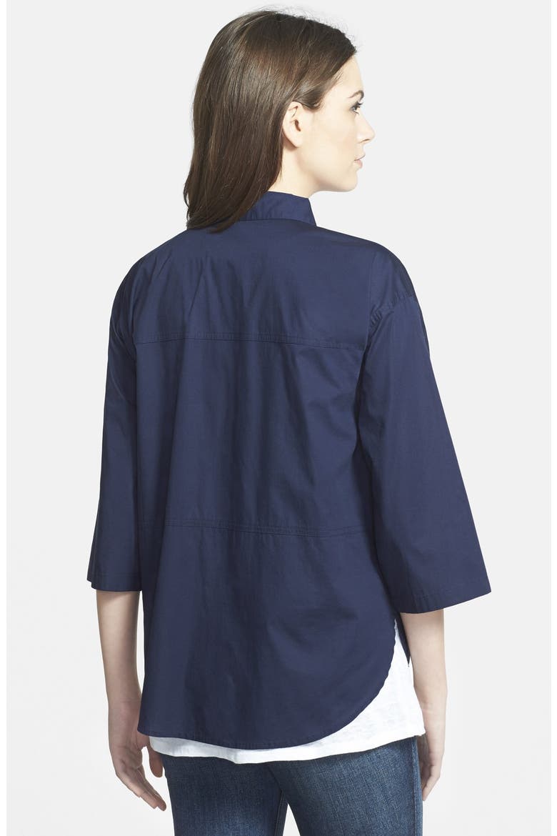 Classic Collar Stretch Cotton Shirt, Alternate, color, MIDNIGHT