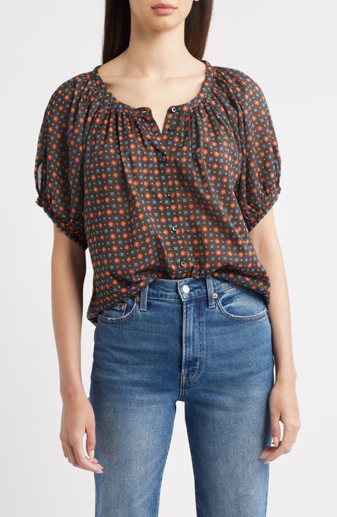 June Puff Sleeve Organic Cotton Top