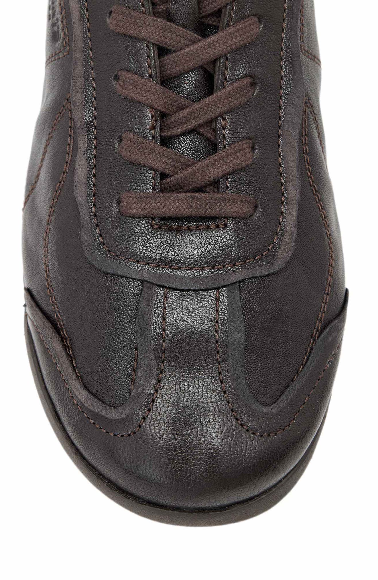 Kenny Skive Leather Sneaker, Alternate, color, DARK BROWN