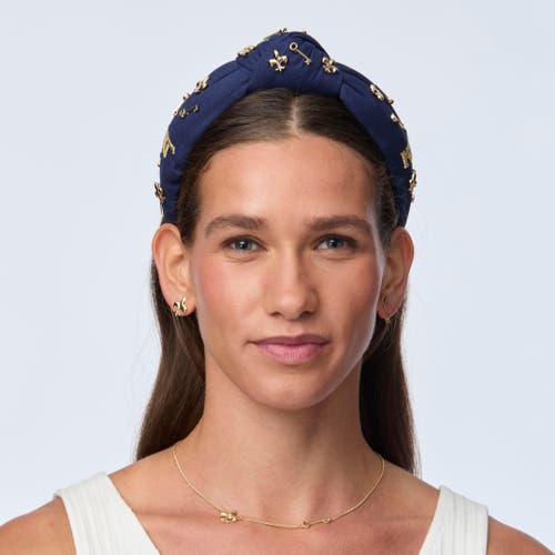 Lele Sadoughi Kappa Kappa Gamma Knotted Headband In Blue