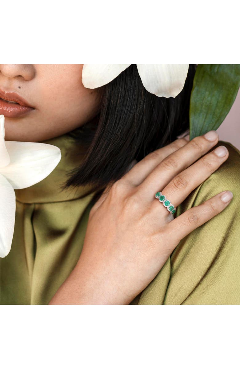 Julianna B. Gemstone & Diamond Semi-Eternity Ring 14k, Alternate, color, Emerald