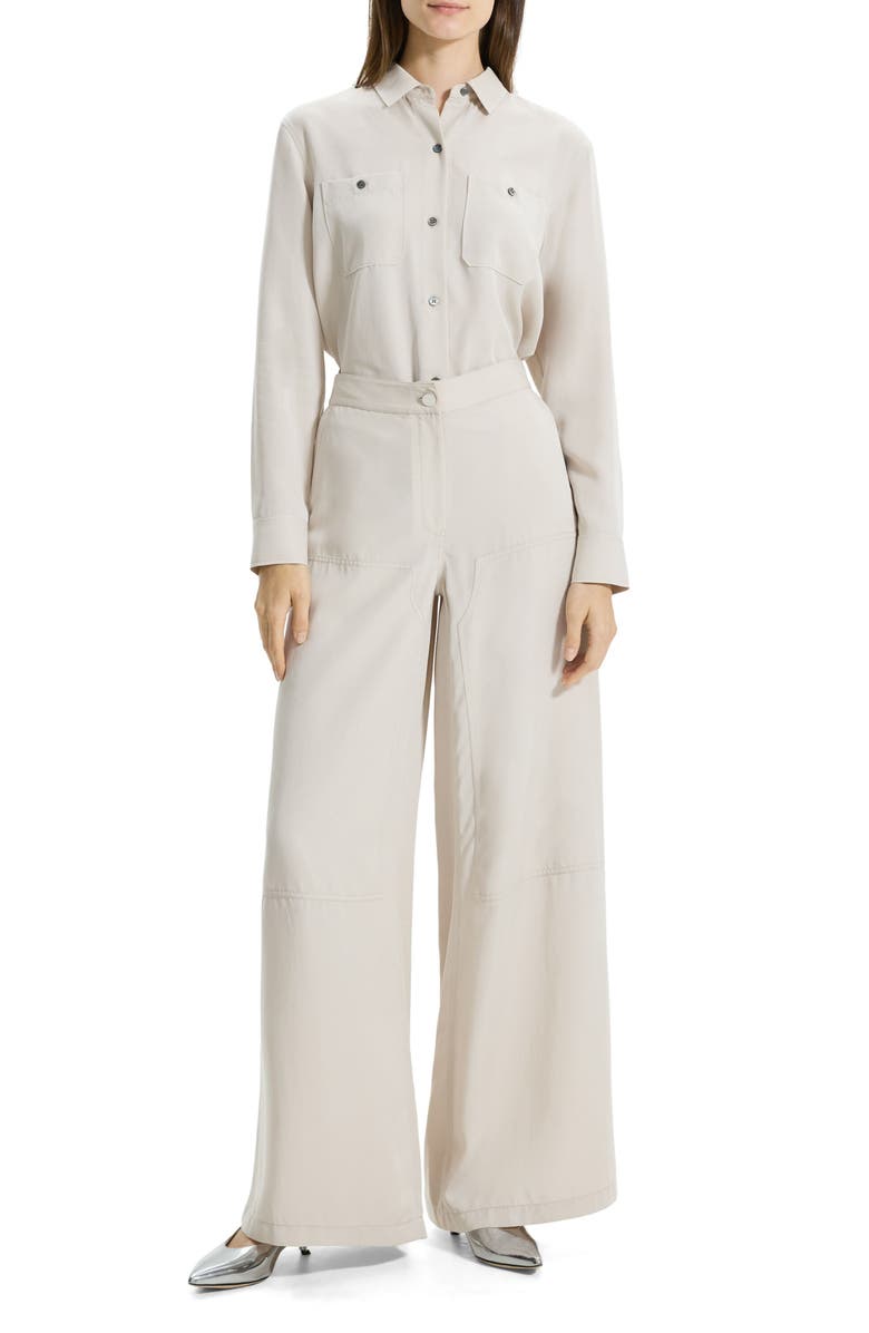 Theory Wide Leg Cargo Pants, Alternate, color, New Sand