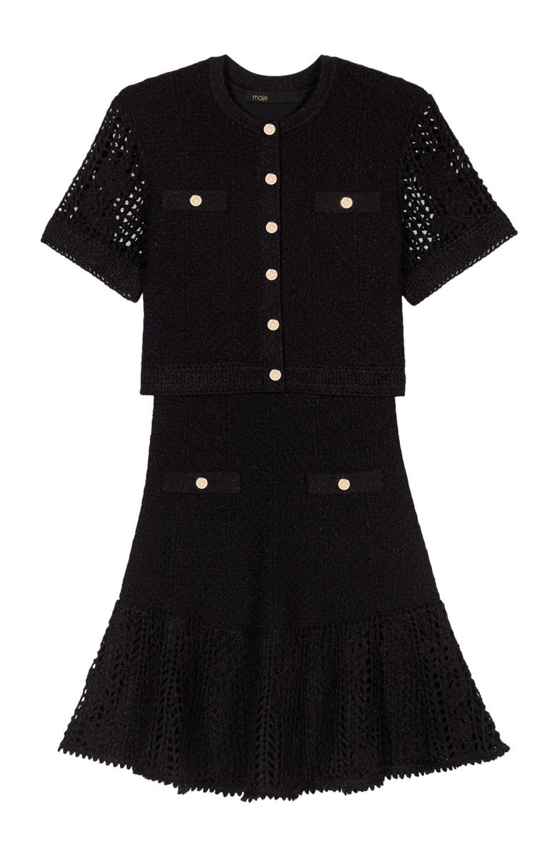 maje 2-in-1 crochet dress, Alternate, color,