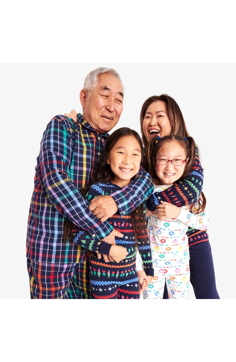 Primary Kids Organic Long Sleeve PJ Top In Festive Prints, Alternate, color, 