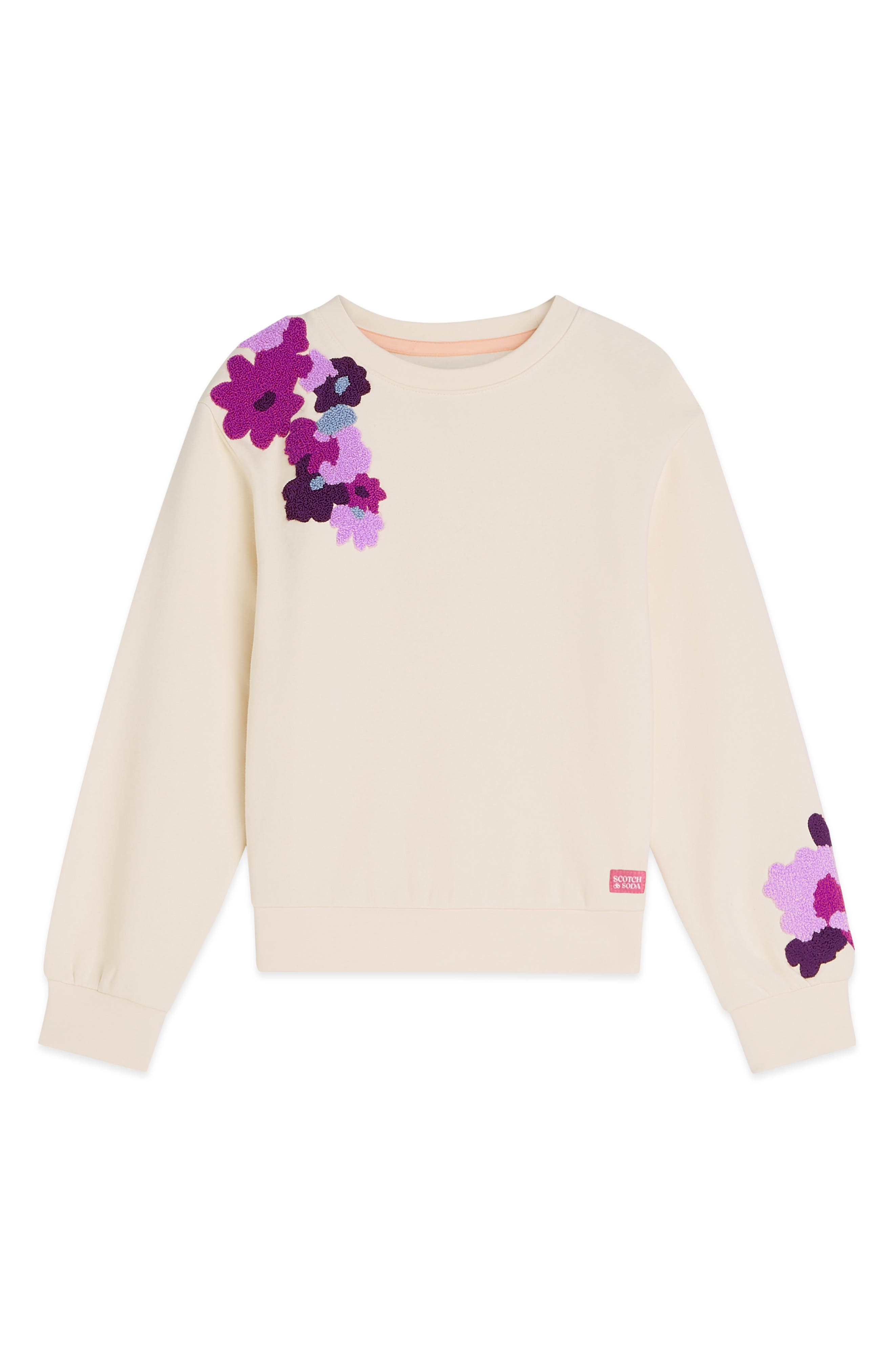 Scotch & Soda Kids' Flower Appliqué Sweatshirt