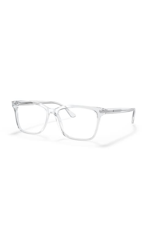 Prada 56mm Rectangle Optical Glasses In Transparent