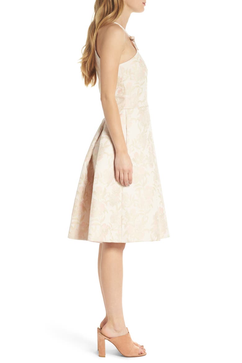 Evelyn Sea Holly Jacquard Halter Dress, Alternate, color, BLUSH COMBO