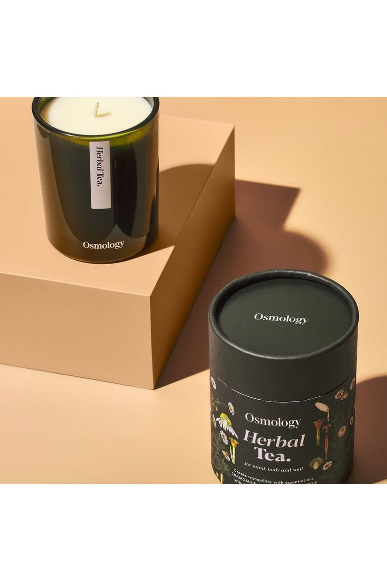 Herbal Tea Scented Candle - Chamomile Lavender and Eucalyptus, Alternate, color, green