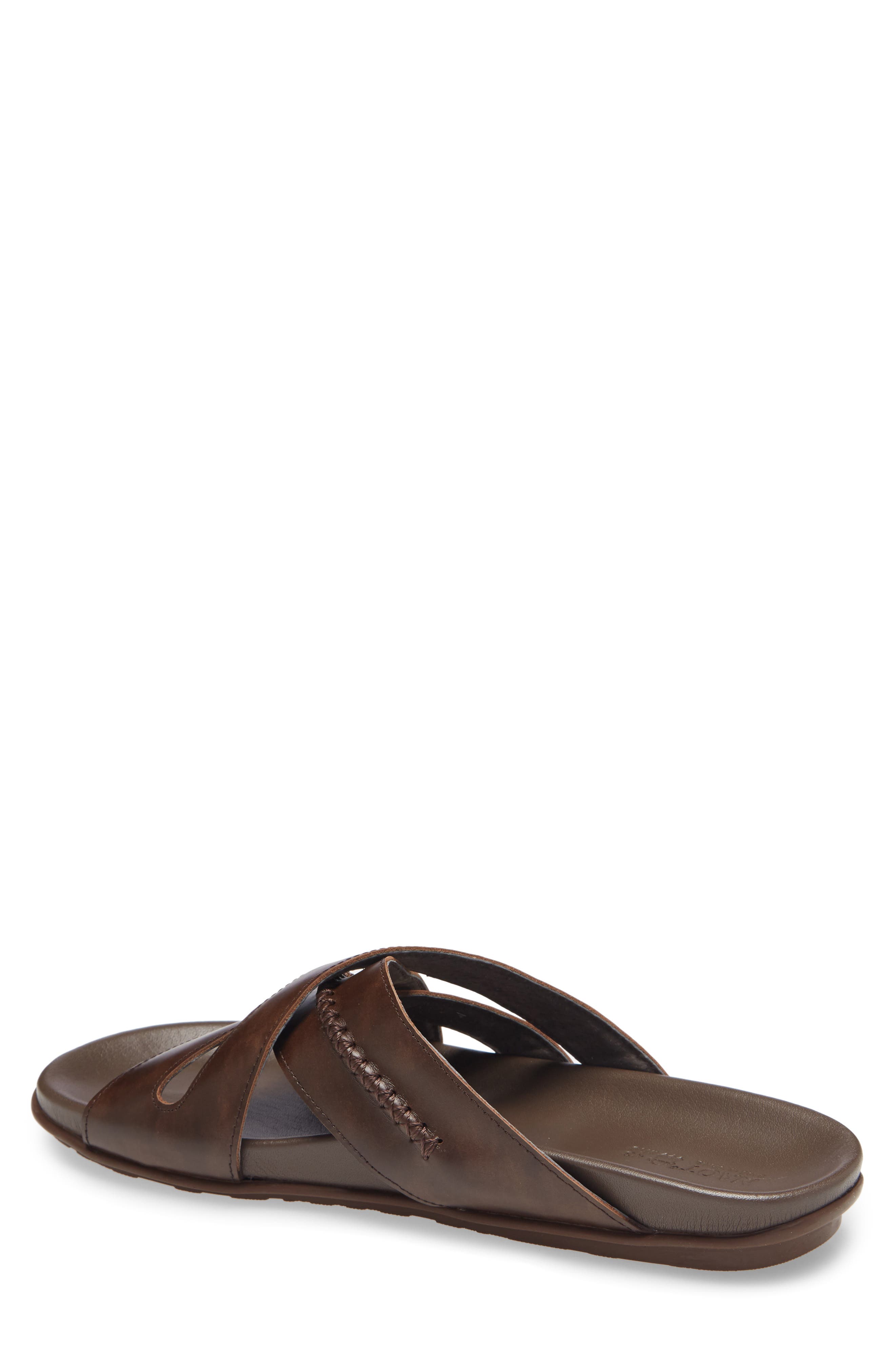 Anegada Slide Sandal, Alternate, color, PECAN BROWN LEATHER