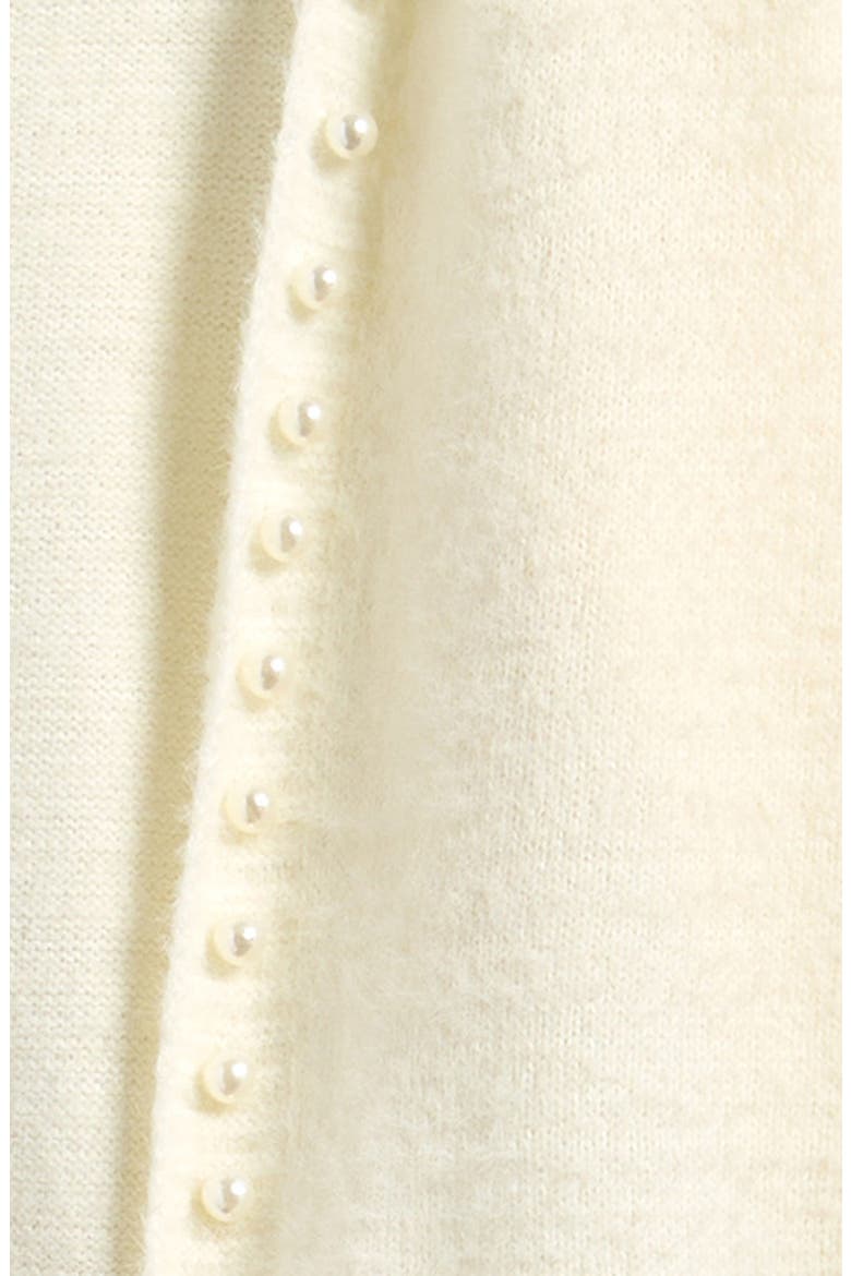 Kids' Imitation Pearl Cardigan, Alternate, color, IVORY