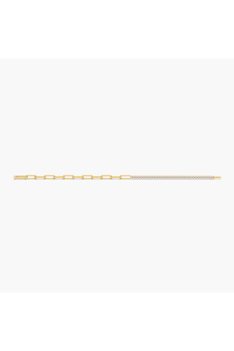 Round Half Tennis Paperclip Bracelet Lab Diamond in 14K Gold, Alternate, color, Yellow Gold