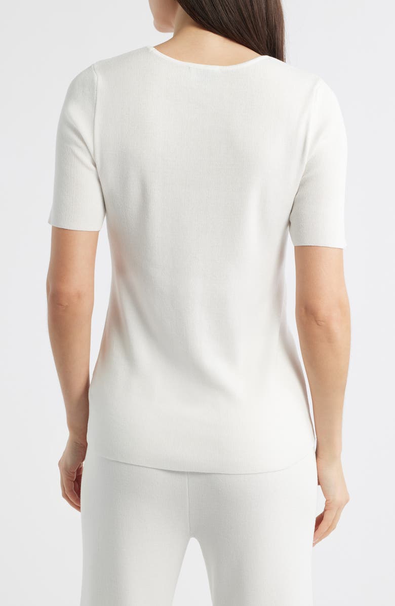 Tahari ASL Short Sleeve Sweater, Alternate, color, White