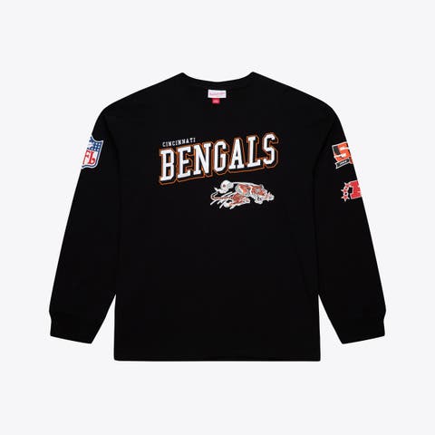 Men's Mitchell & Ness  Black Cincinnati Bengals Big & Tall Training Camp Long Sleeve T-Shirt