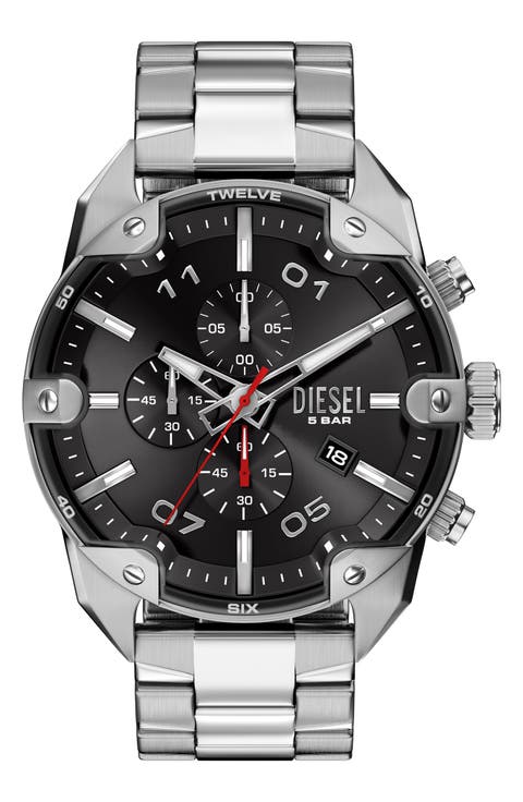 Spiked Chronograph Bracelet Watch, 49mm