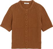 Madewell Textured Stitch Short Sleeve Cardigan