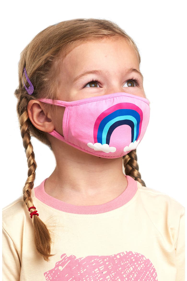 Rainbow Kids' Reusable Face Mask, Alternate, color, PINK