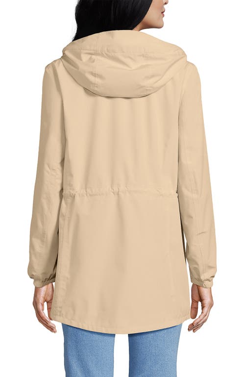 Lands' End Squall Packable Waterproof Raincoat In Champagne
