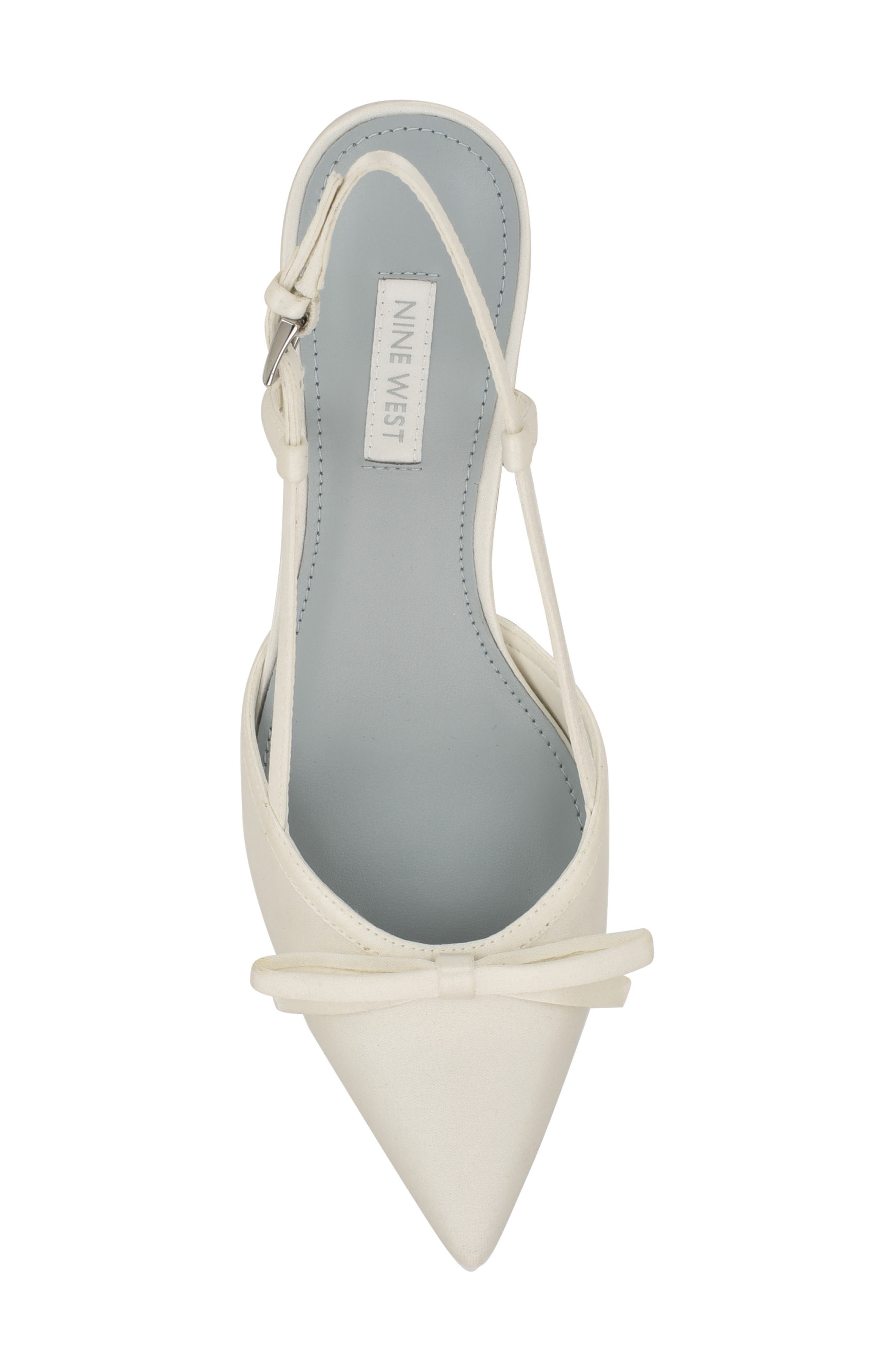 Nine West Reega Slingback Pointed Toe Pump, Alternate, color, White 140