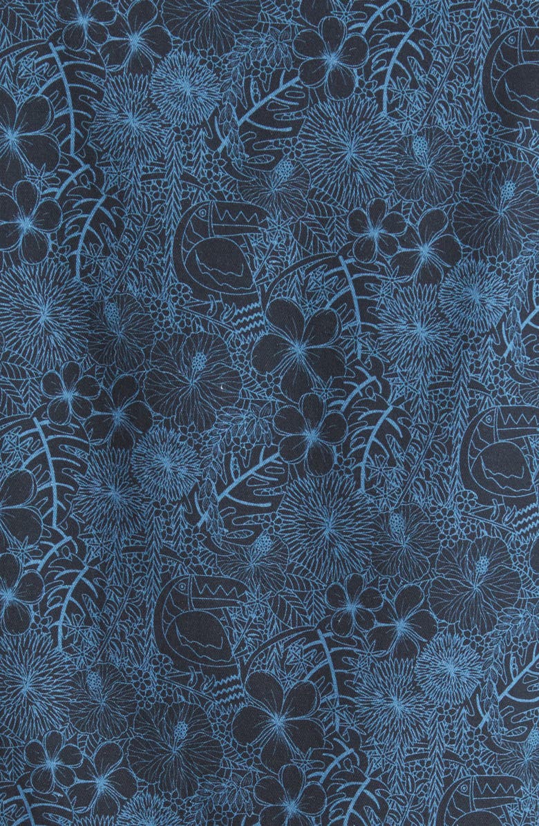 Stone Rose Jungle Print Short Sleeve Button-Up Shirt, Alternate, color, 