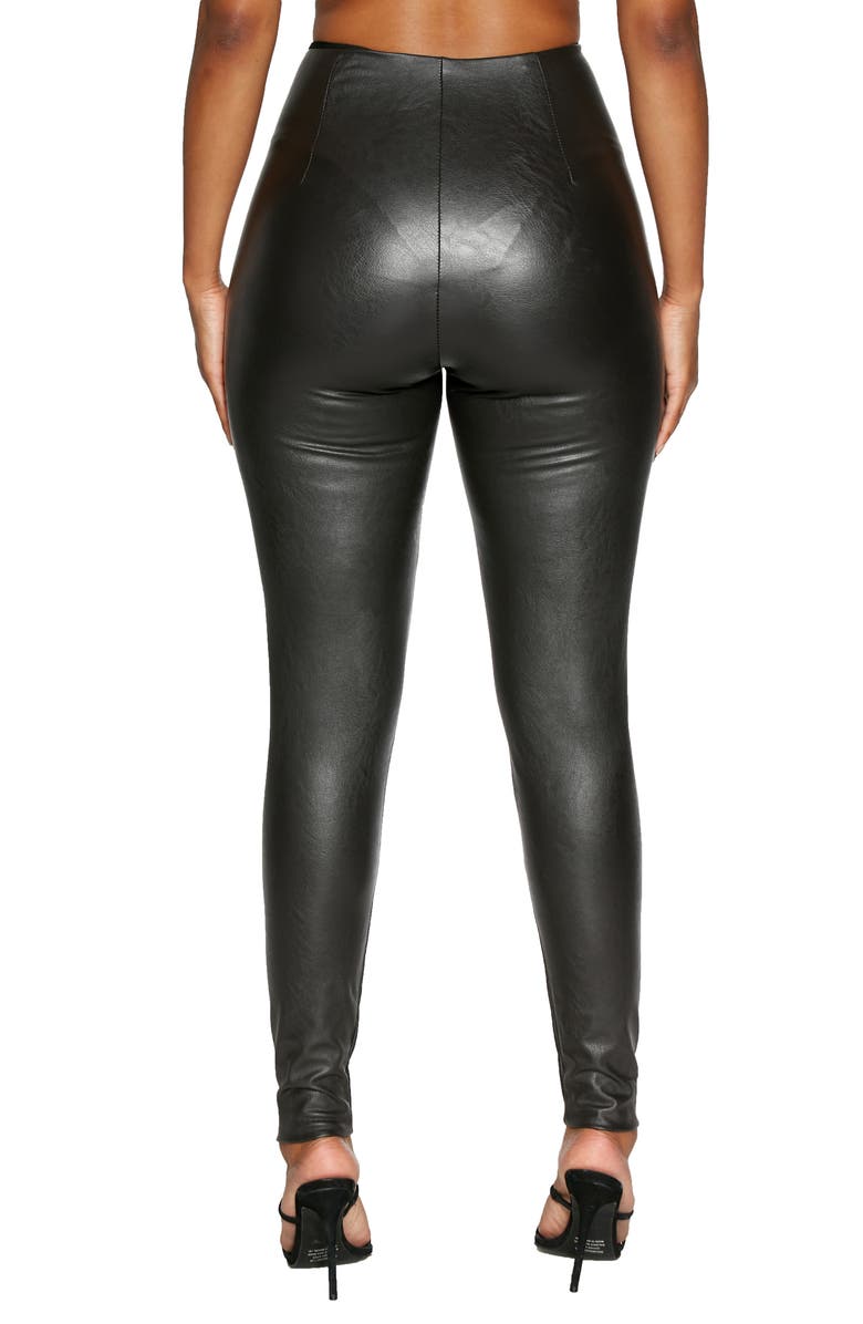 Naked Wardrobe Seamless Faux Leather Leggings, Alternate, color,