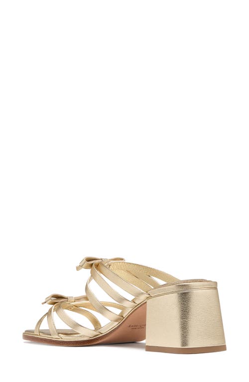 Kate Spade New York Carolina Metallic Block Heel Sandal In Pale Gold